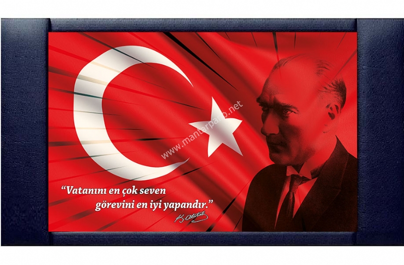 Makam Odası Atatürk Portreli Makam Panosu 85x140 cm