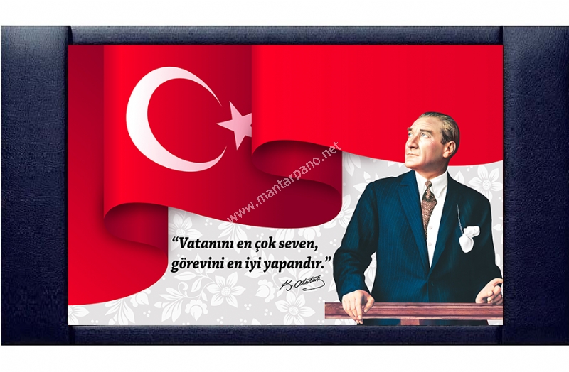 Makam Odası Atatürk Tablosu Makam Arkalığı 85x140 cm